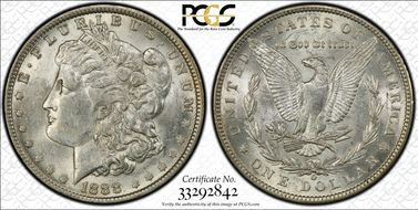 1888-O $1 VAM 4, Hot Lips AU58