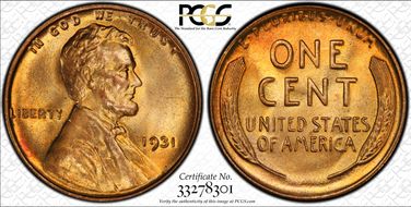1931 1C MS66RD