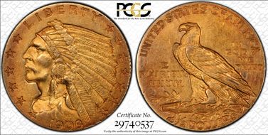 1908 $2.50 MS61