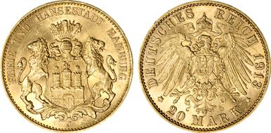 1913-J 20 Mk J-212  Au MS64