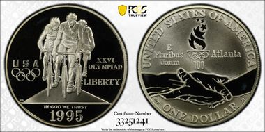 1995-P $1 Cycling PR70DCAM