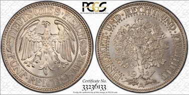 1927-A 5 Mk Oak Tree J-331 MS66+