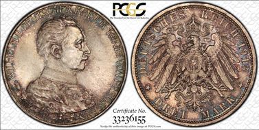 1913-A 3 Mk 25th Year J-112 MS65