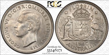 1940(m) Florin KM-40  Ag MS62