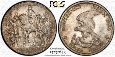 1913 3 Mk 100 Years J-110 MS65+