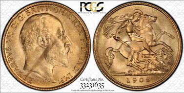 1909 1/2 Sov S-3974B MS63