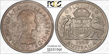 1959(m) Florin KM-60  Ag MS64