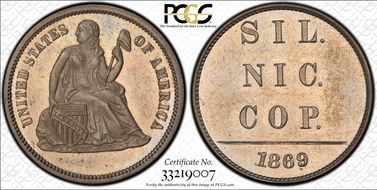 1869 10C J-717a PR65+