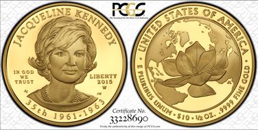 2015-W $10 Jacqueline Kennedy PR70DCAM