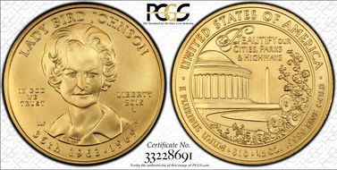 2015-W $10 "Lady Bird" Johnson MS70