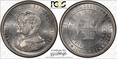 1898 1000 R Discovery of India KM-539  Ag MS61