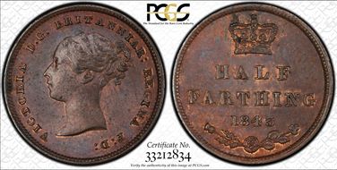 1843 1/2 Far S-3951 MS64BN