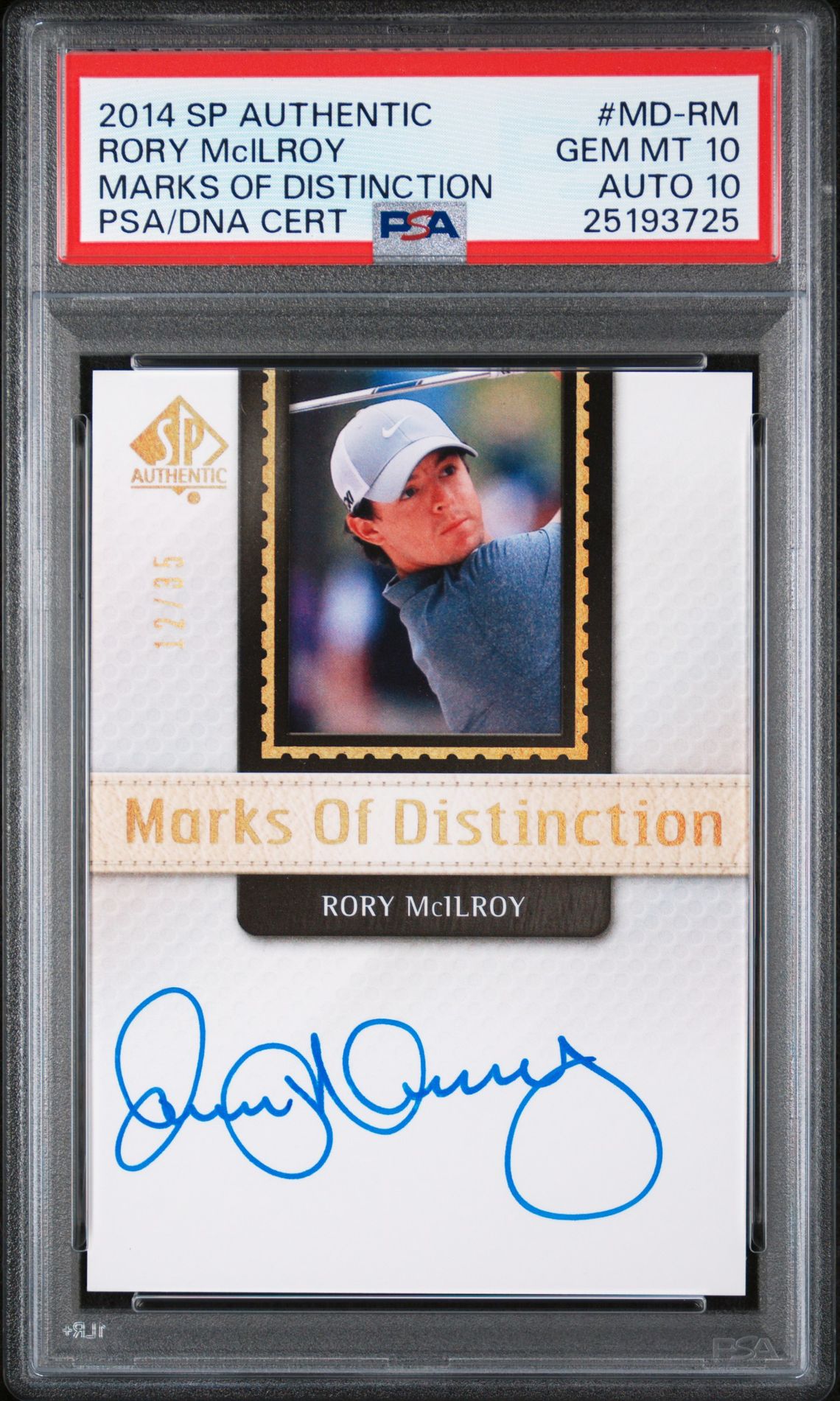 2014 SP AUTHENTIC MARKS OF DISTINCTION #MD-RM Rory Mcilroy front