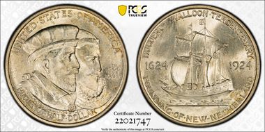 1924 50C Huguenot MS65