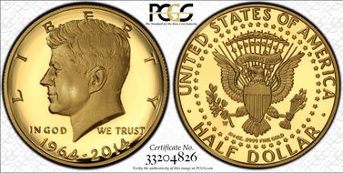 2014-W 50C Gold JFK 50th Anniversary PR70DCAM
