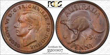1943 Y. (p) 1D MS64BN