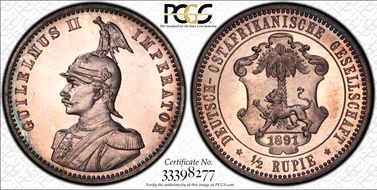 1891 1/2 Rup J-712 PR66CAM