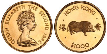 1983 $1000 Year of the Pig MS68