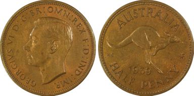 1939 1/2D Kangaroo Reverse Reverse B MS65BN