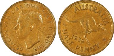 1939 1/2D Kangaroo Reverse MS64BN