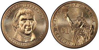 2007-D $1 Partial Edge Lettering Jefferson - Position B MS66