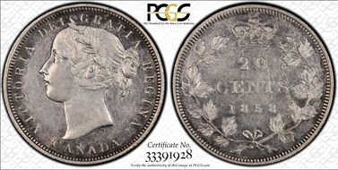 1858 20C Blundered I in GRATIA AU50