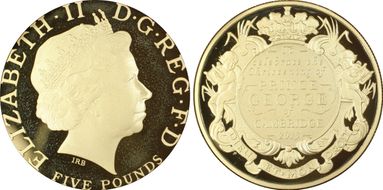 2013 £5 S-L27 George Christening Ag Piedfort PR68DCAM