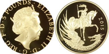 2015 £5 S-L42 Prince George 2nd Birthday Ag PR68DCAM