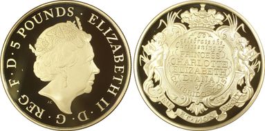 2015 £5 S-L41 Charlotte Christening Ag PR69DCAM