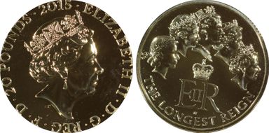 2015 £20 S-N3 Longest Reigning Monarch Ag MS68