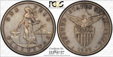 1903-S Peso KM-168 Ag VF30