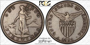 1904-S Peso XF40