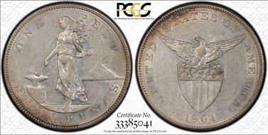 1904-S Peso AU50