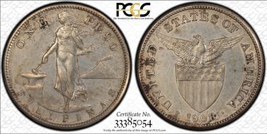 1908-S Peso KM-172  Ag N1