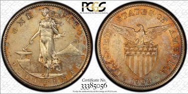 1908-S Peso KM-172  Ag N1