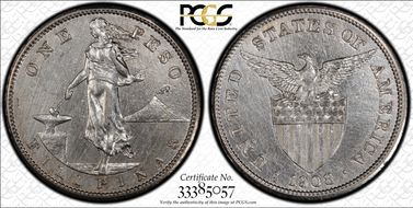 1908-S Peso KM-172  Ag N1