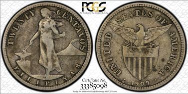1909-S 20C VF25