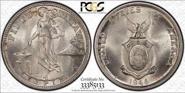 1944-S 50C KM-183  Ag N1