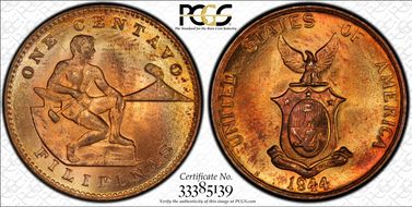 1944-S 1C KM-179 MS64RD