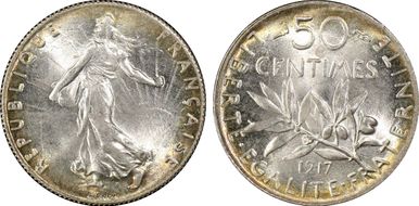 1917 50C Gad-420 F-190 MS65