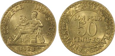 1923 50C Gad-421 F-191 MS67