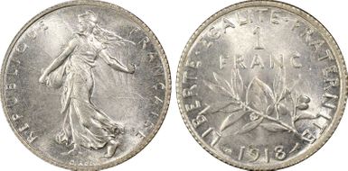 1918 1 Fr Gad-467 F-217 MS66