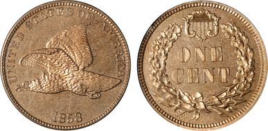 1858 1C J-198 PR65