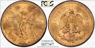 1943 (50 P) KM-482  Au MS64+