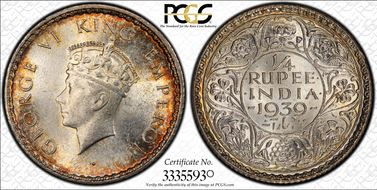 1939(B) 1/4 Rup SW-9.79 MS64