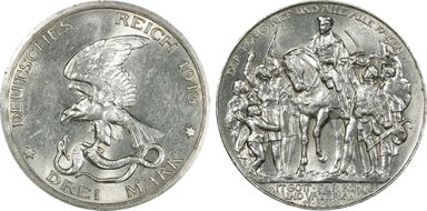 1913 3 Mk 100 Years J-110 MS63