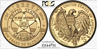 2015-W $5 U.S. Marshals Service PR69DCAM