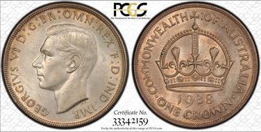 1938 Crown KM-34  Ag MS63
