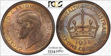 1938 Crown KM-34  Ag MS64