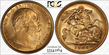 1908-S 1/2 Sov S-3977B MS62